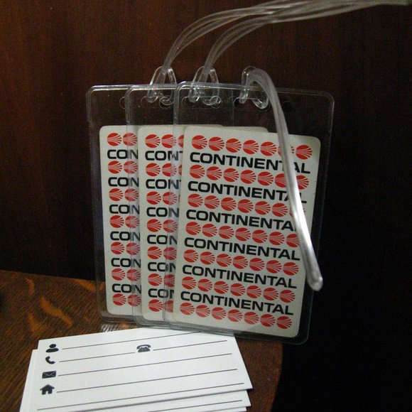Continental Airlines Vintage Playing Card Luggage Tags (3) - Picture 1 of 4